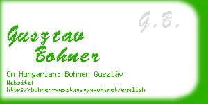 gusztav bohner business card